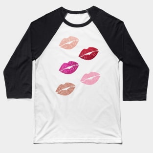 Traditional Faux Glitter Lips Pack Baseball T-Shirt